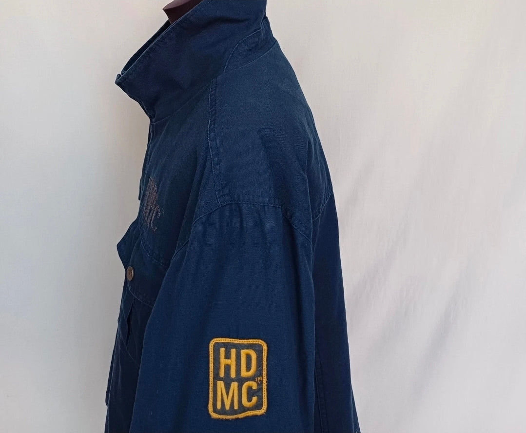 Harley Davidson Canvas Motorcycle Slim Fit Cotton Zip Jacket Mens 2XL