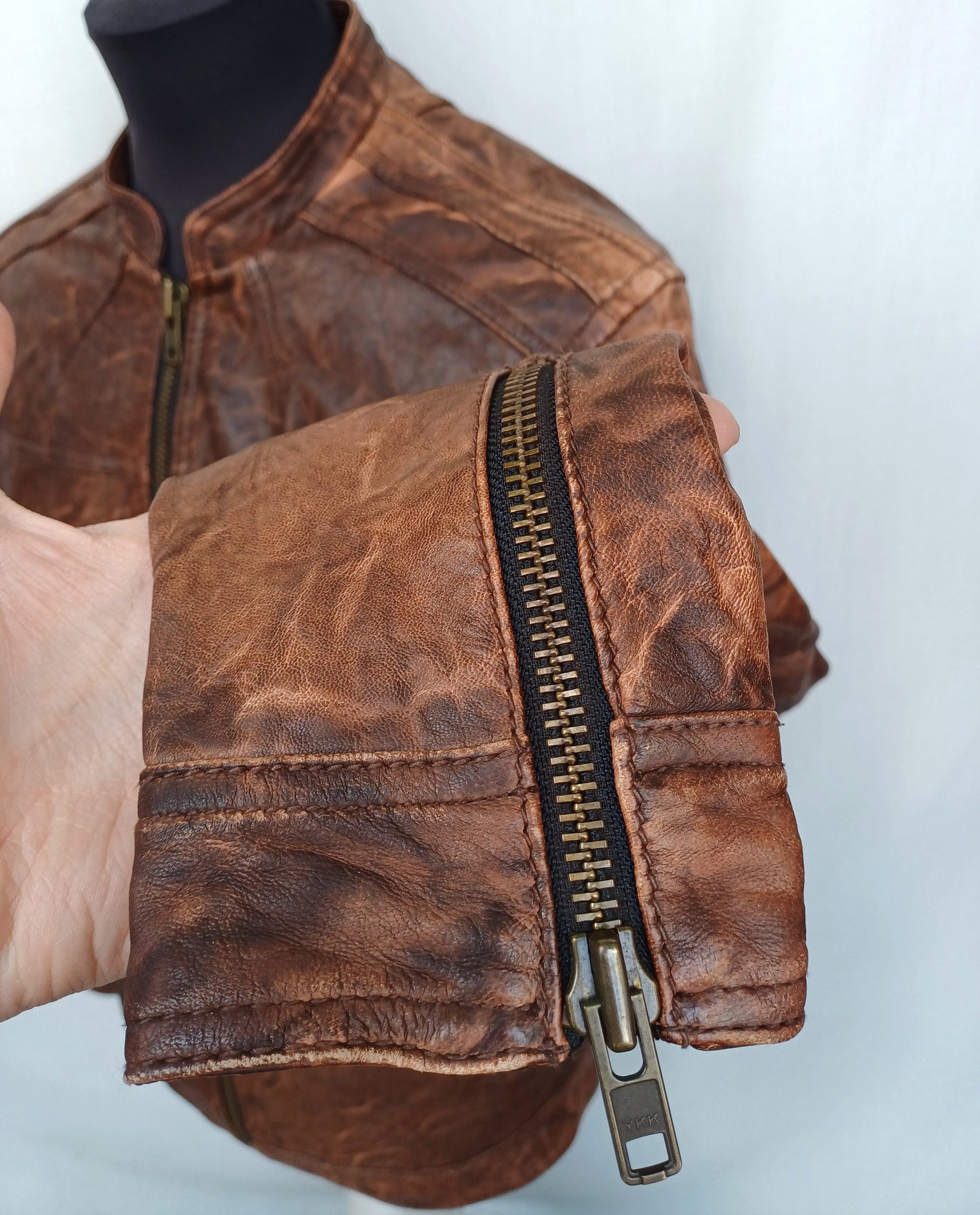 H&M Motorcycle Style Real Leather Jacket Size 48/Mens S