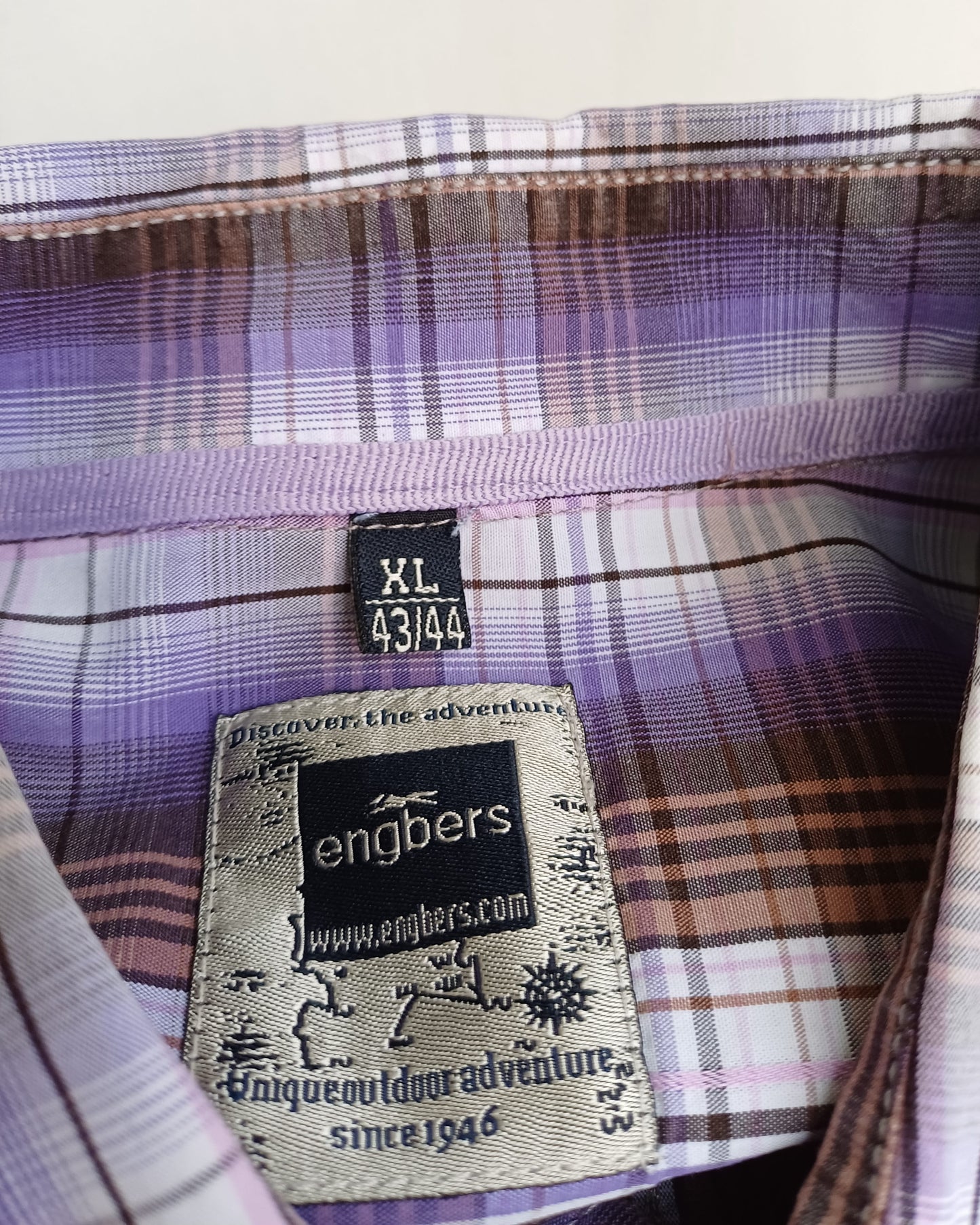 Lot Of 3 Engbers 100% Cotton Button-Up Check Shirt Size 43-44/Mens XL Oversized