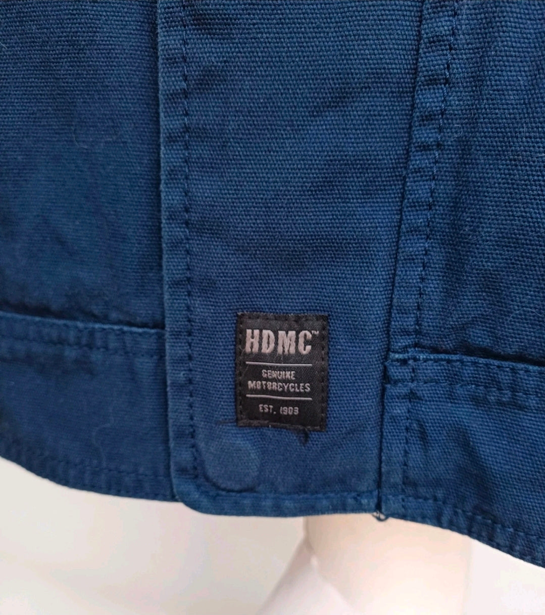 Harley Davidson Canvas Motorcycle Slim Fit Cotton Zip Jacket Mens 2XL