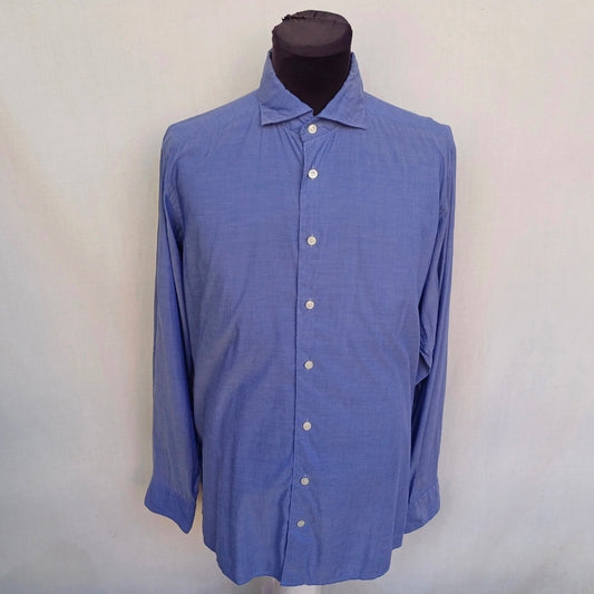 Eton Contemporary Fit Poplin Cotton/Modal L/S Button Shirt Size 39/15.5/Mens M