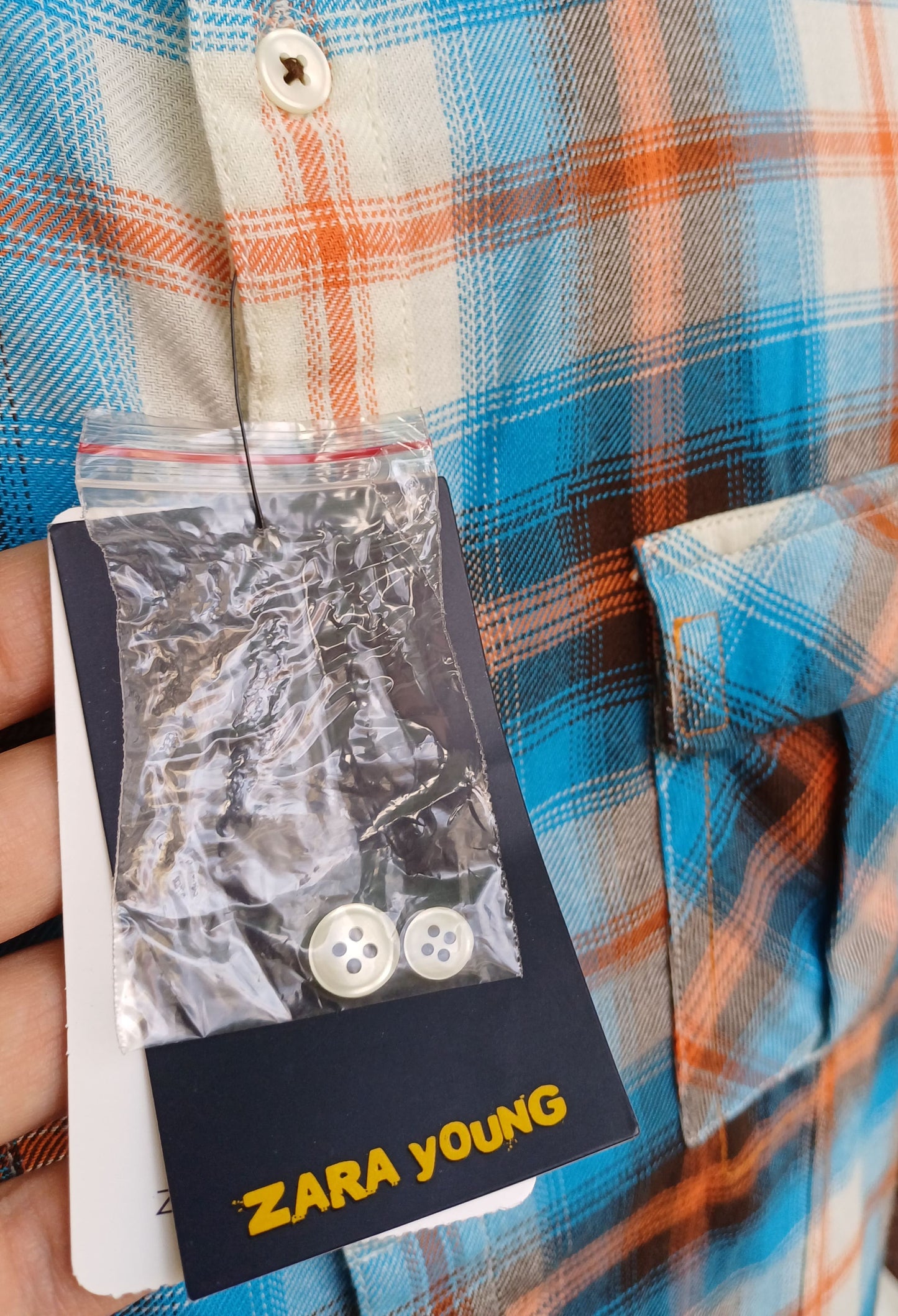 New With Tags Zara Young Checkered Plaid Cotton Button Up Flannel Shirt Mens XL