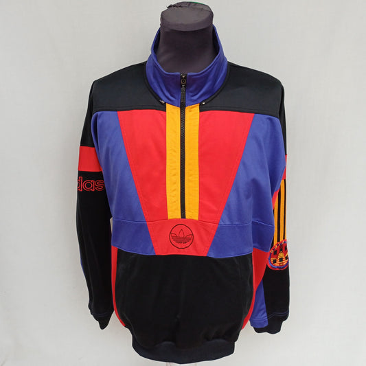 Vintage 90s Adidas Multicolor 1/2 Zip Track Top Jacket Mens M