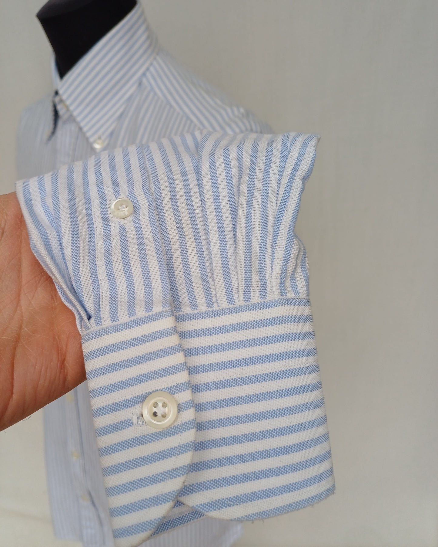 Borrelli Napoli Striped Button-Down Shirt Size 38/15/Mens M
