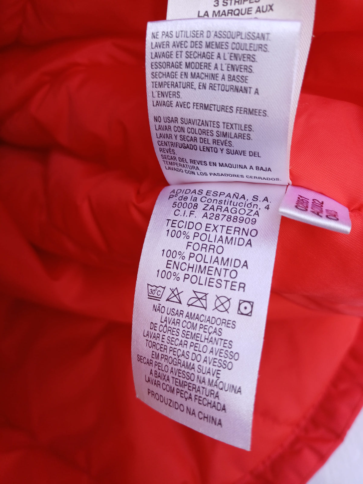 Benfica 2003 Adidas Padded Bench Coat Mens M