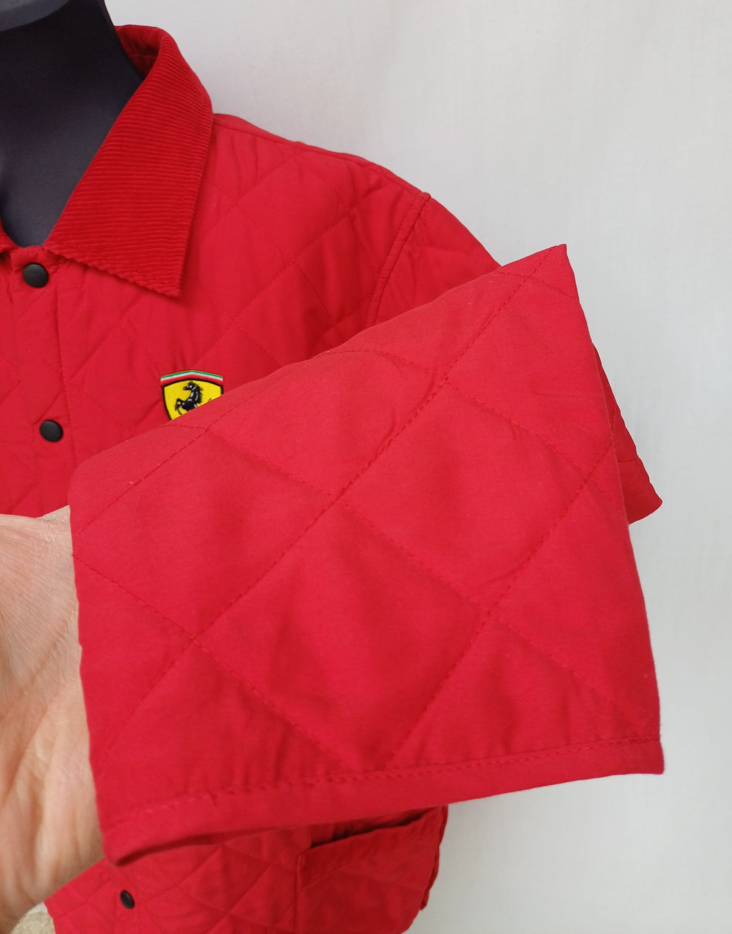 Vintage 2002 Ferrari Official Quilted Snap Padded Jacket Mens L