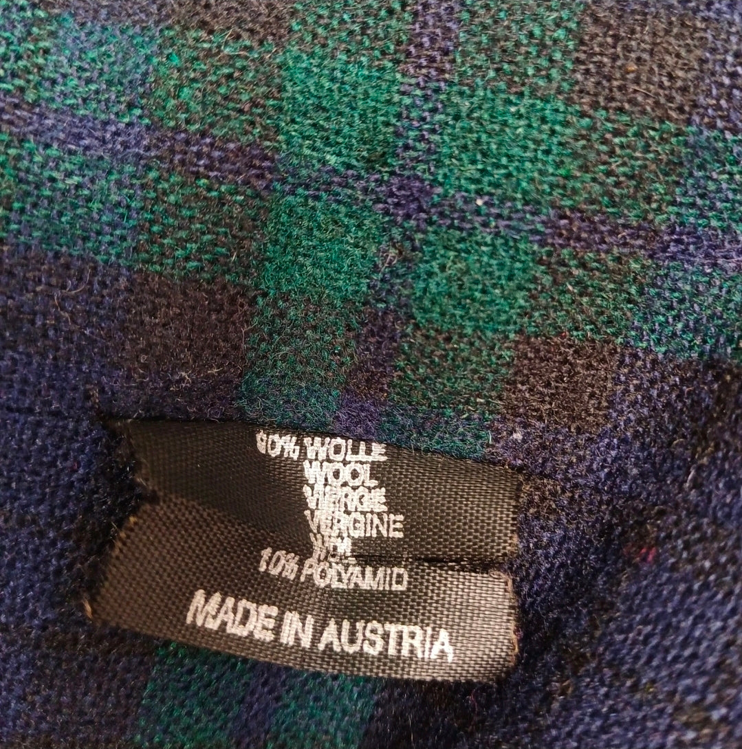 Salko Tiroler Loden Tartan Lining Mens Wool Button Coat Overcoat EU 50/US 40