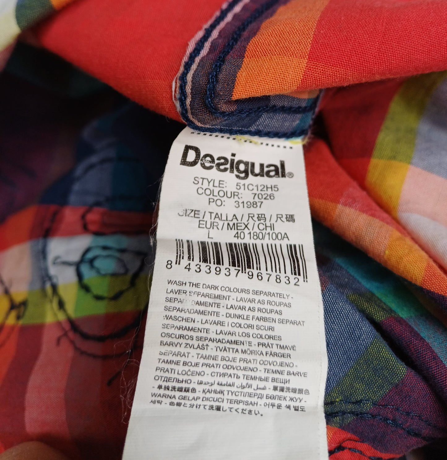 Desigual "Ready To Go" Regular Fit Cotton Button-Up Shirt Mens L