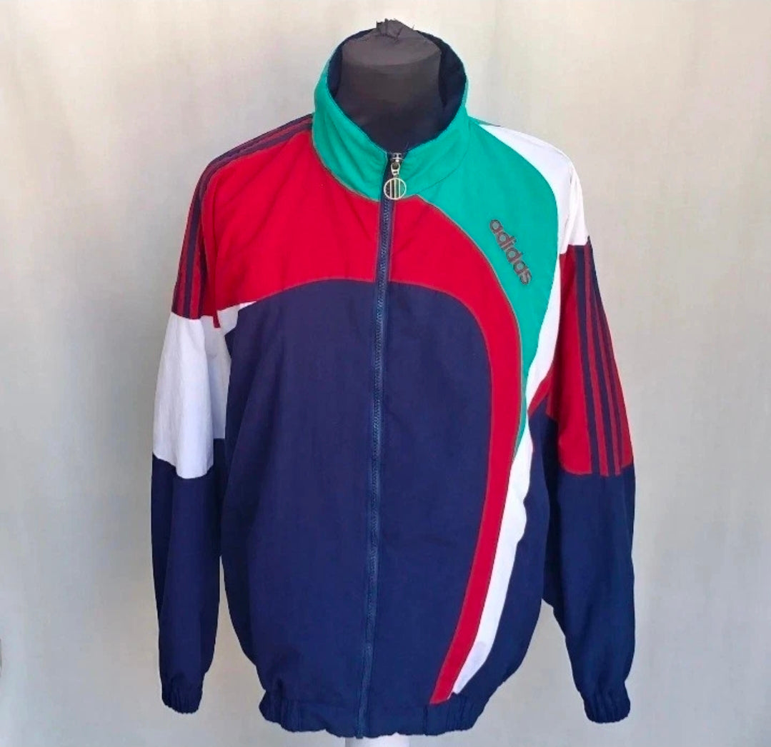 Vintage 90s Adidas Zip Track Top Jacket Mens L Fits XL