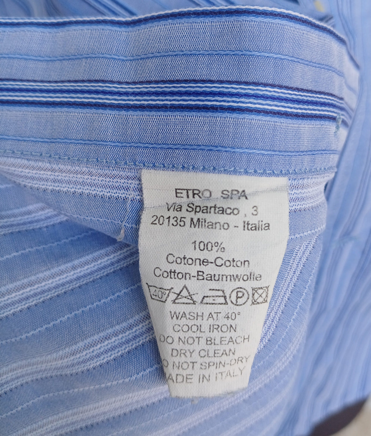 Etro Milano Slim Fit Striped Button-Up Shirt Size 42/Mens L