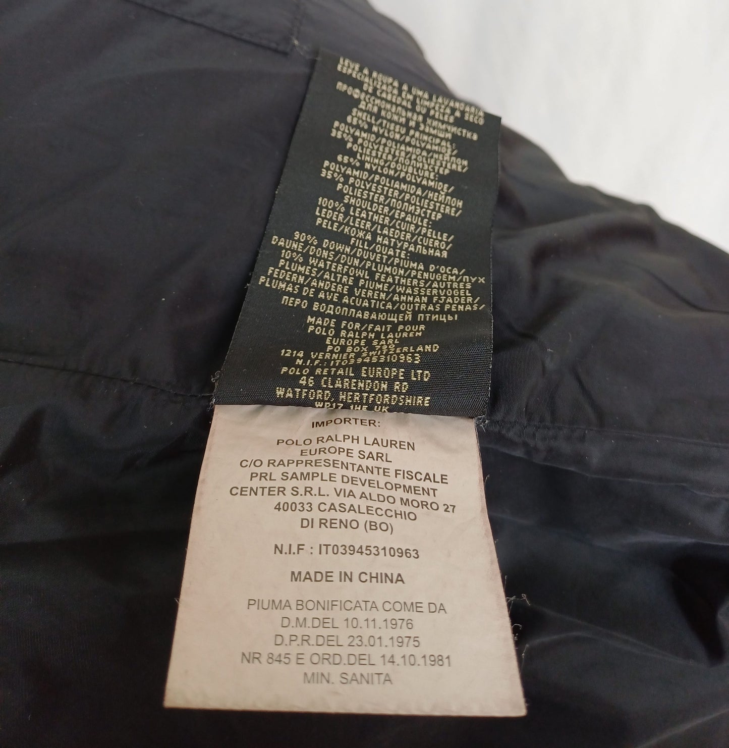 Vintage Double Ralph Lauren RRL Leather Quilted Down Puffer Jacket Mens S