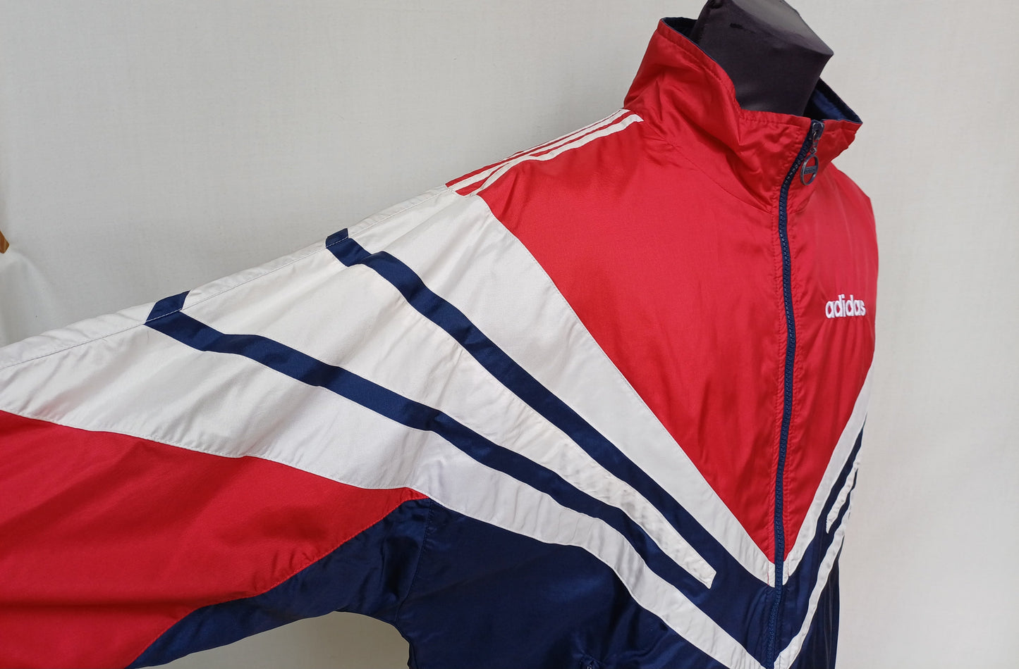 Vintage 90s Adidas Nylon Zip Track Top Jacket Mens M