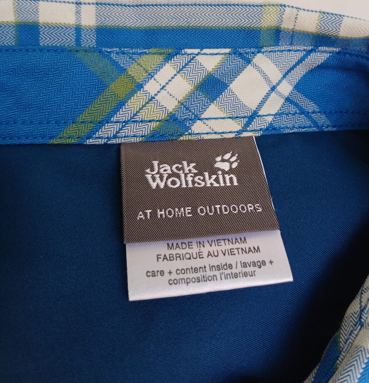 Jack Wolfskin Plaid Outdoor Button-Up shirt Mens L