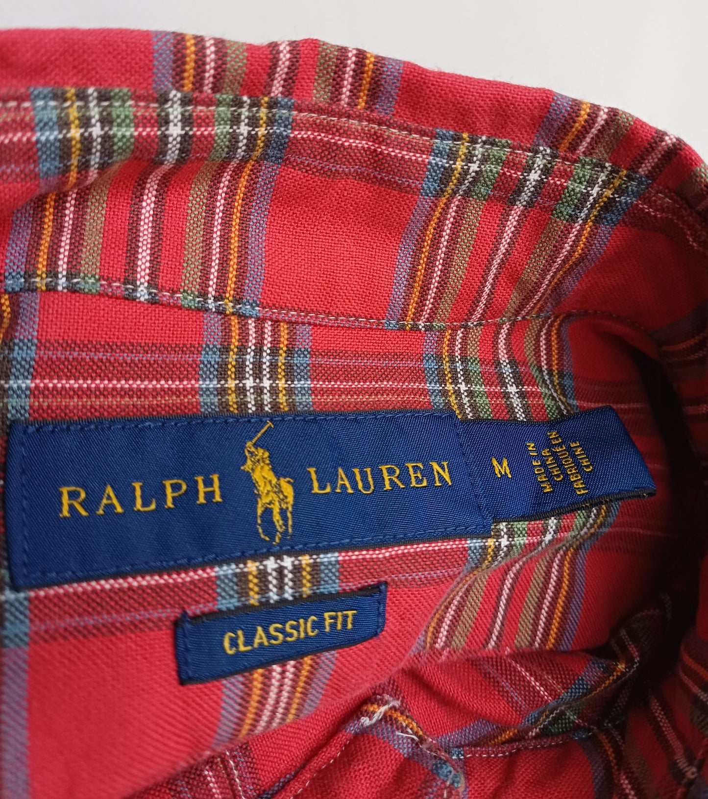 Ralph Lauren Classic Fit Plaid Button Down Long Sleeve shirt Mens M