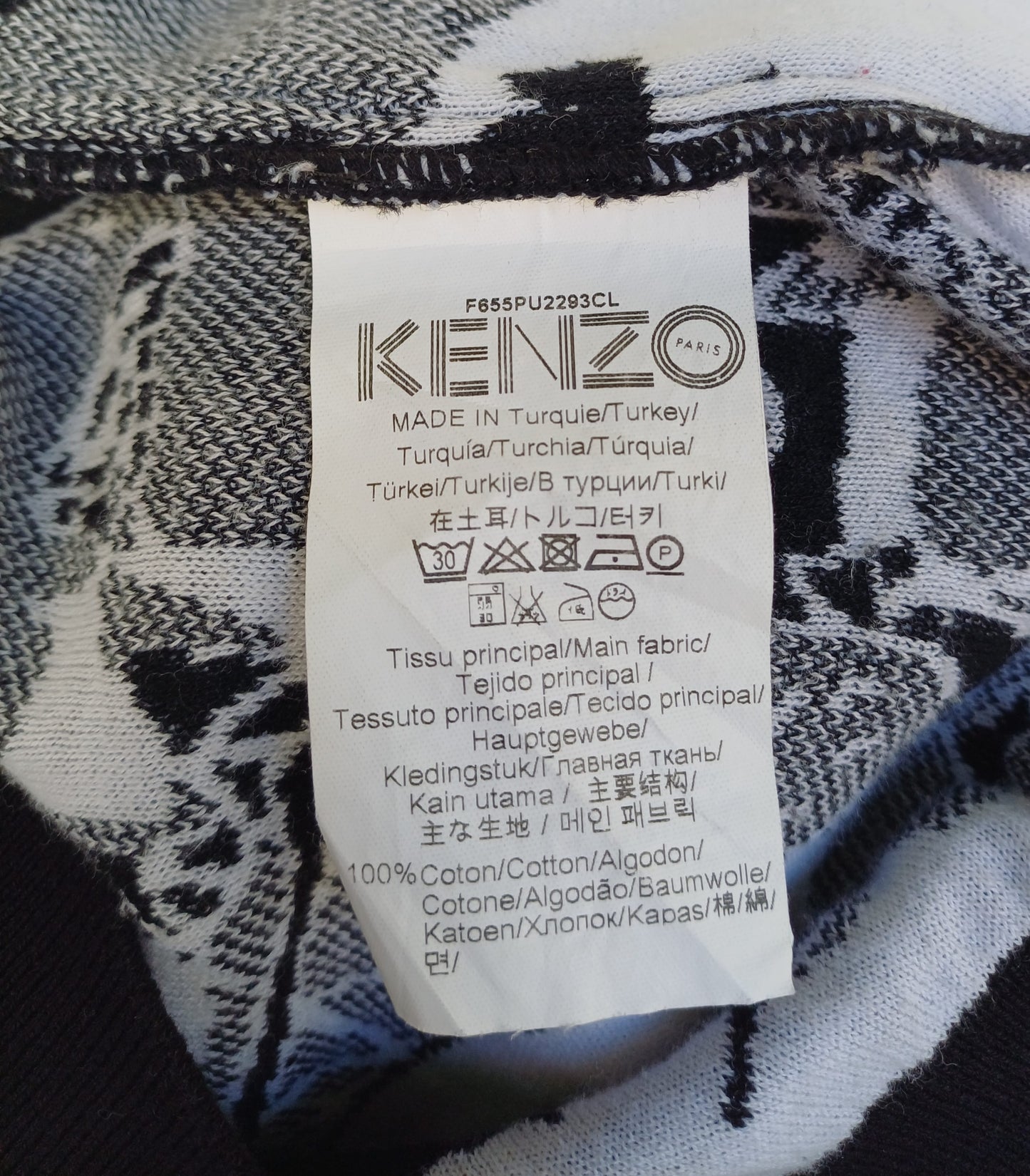 Kenzo Crew Neck Graphic Cotton Pullover Sweatshirt Mens L