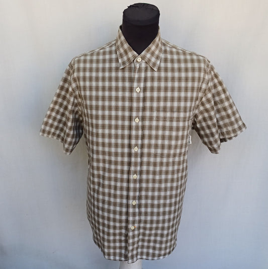 Timberland Cotton Plaid Button-Up Shirt Mens S