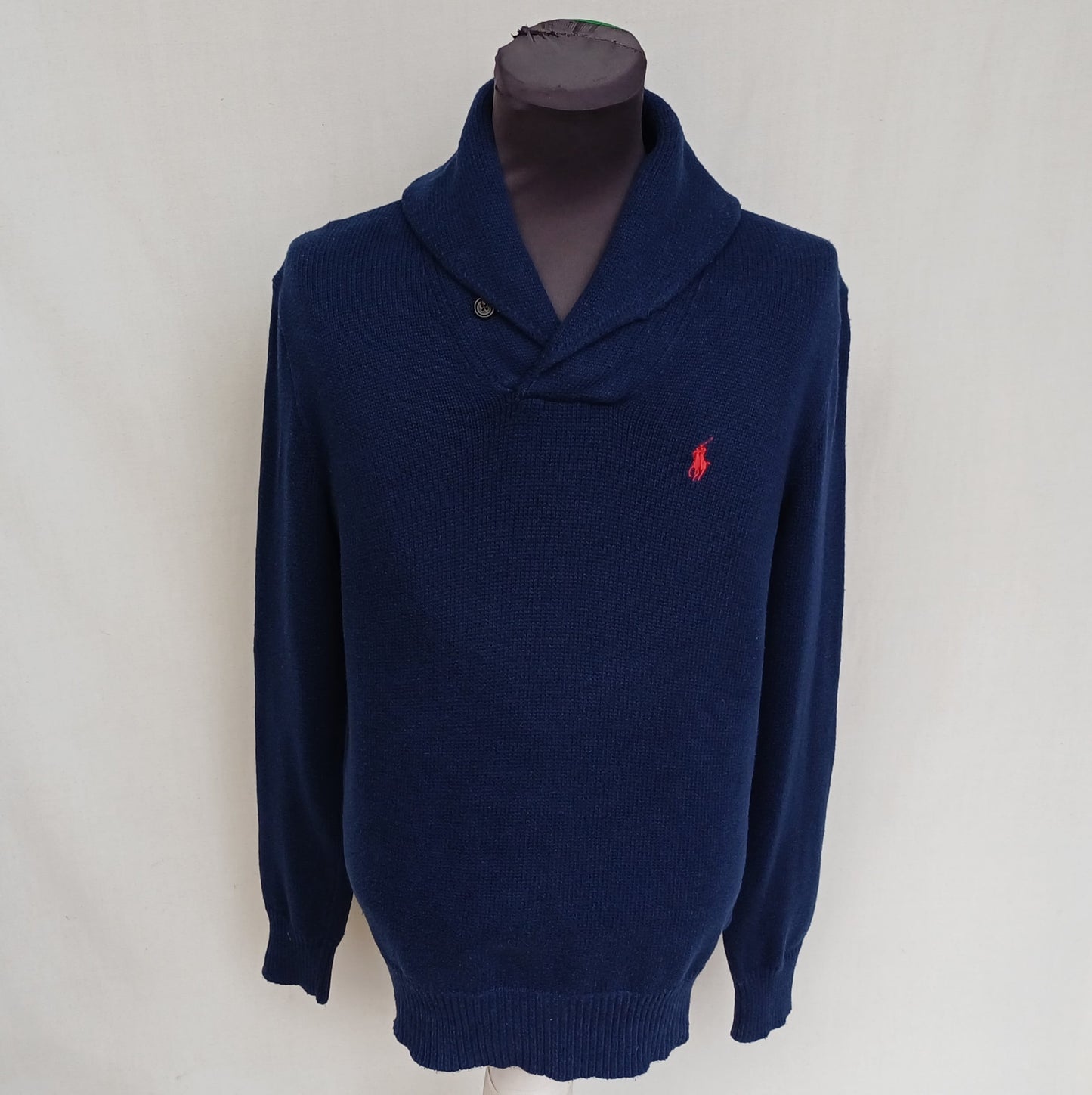 Polo Ralph Lauren Shawl Collar Cotton Knit Sweater Mens M