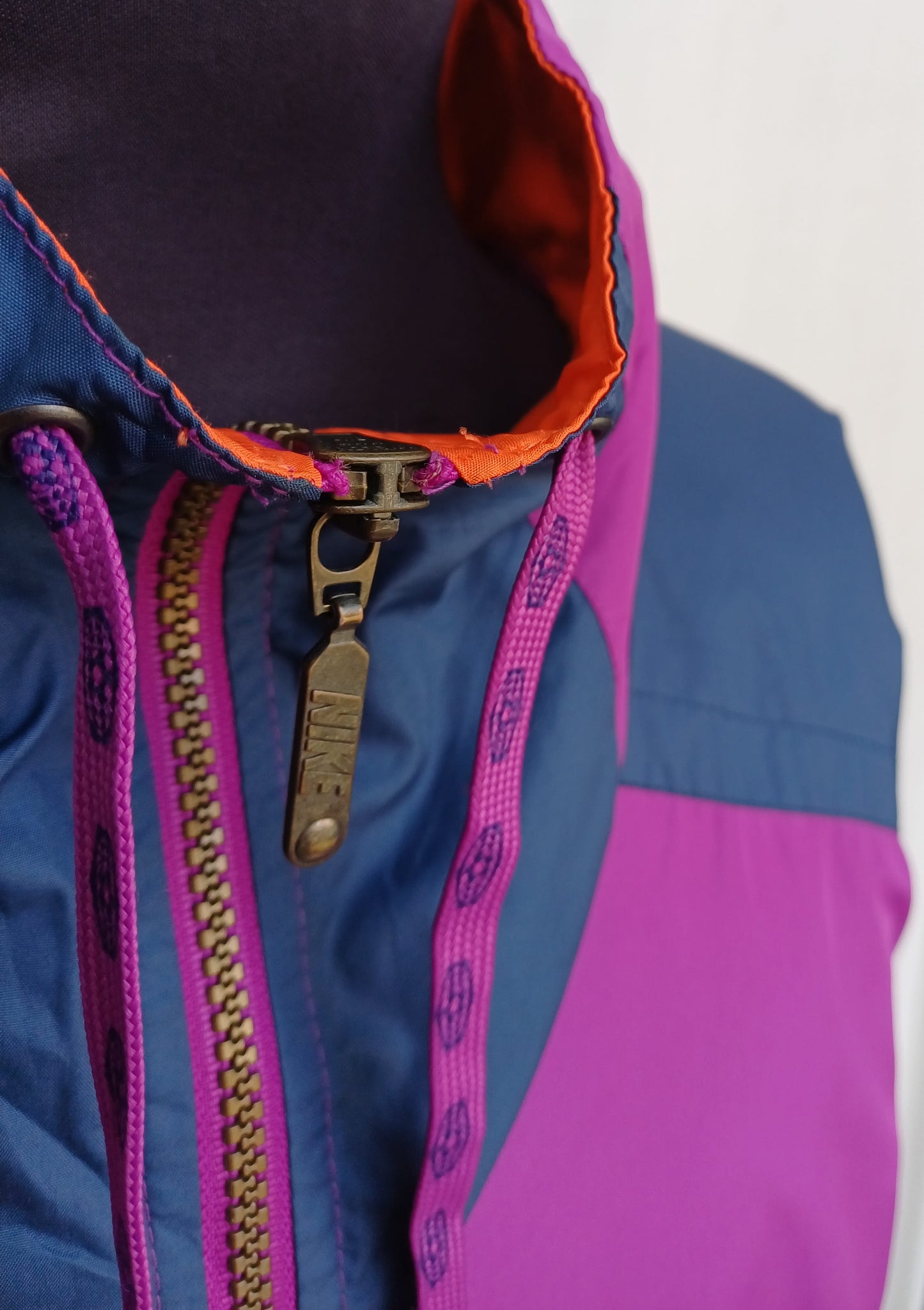 Vintage 90s Nike Multicolor Windbreaker Track Top Jacket Mens XL