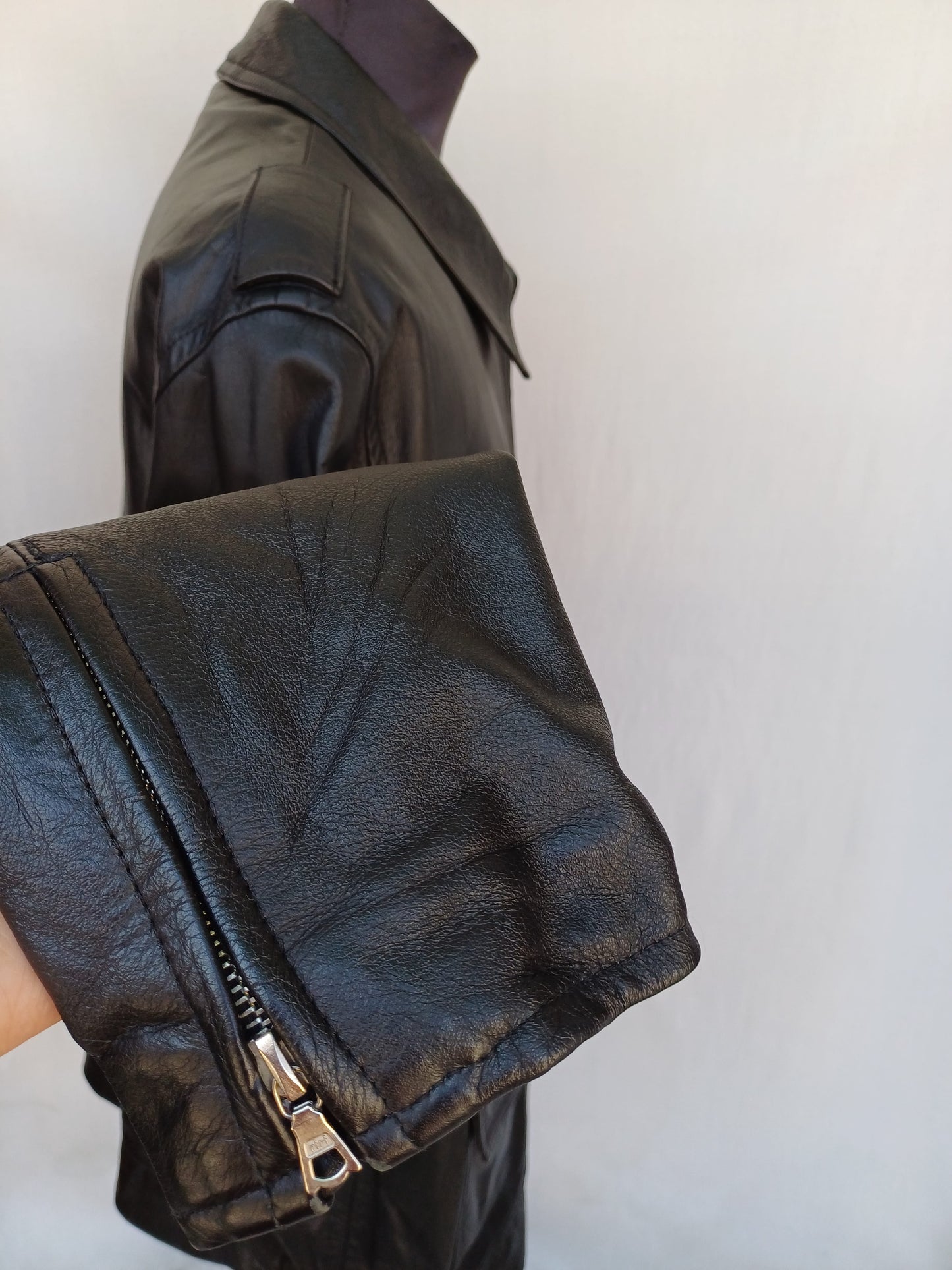 Vintage 1992 German Police Real Leather Jacket With Removable Fleece Lining Mens 2XL