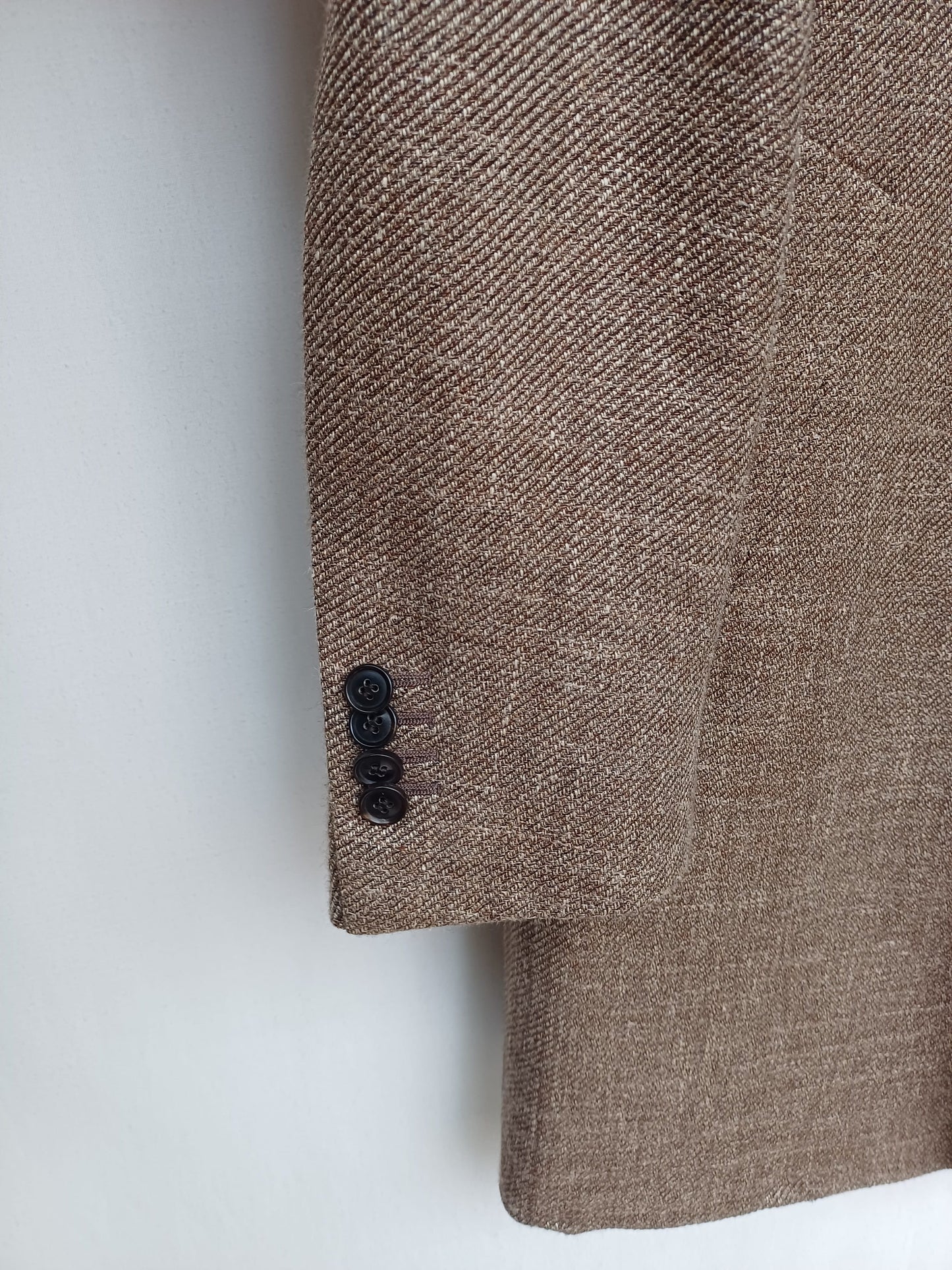 Suitsupply E.Thomas Vincenza Mens Wool/Silk/Linen Button Overcoat EU 48/US 38