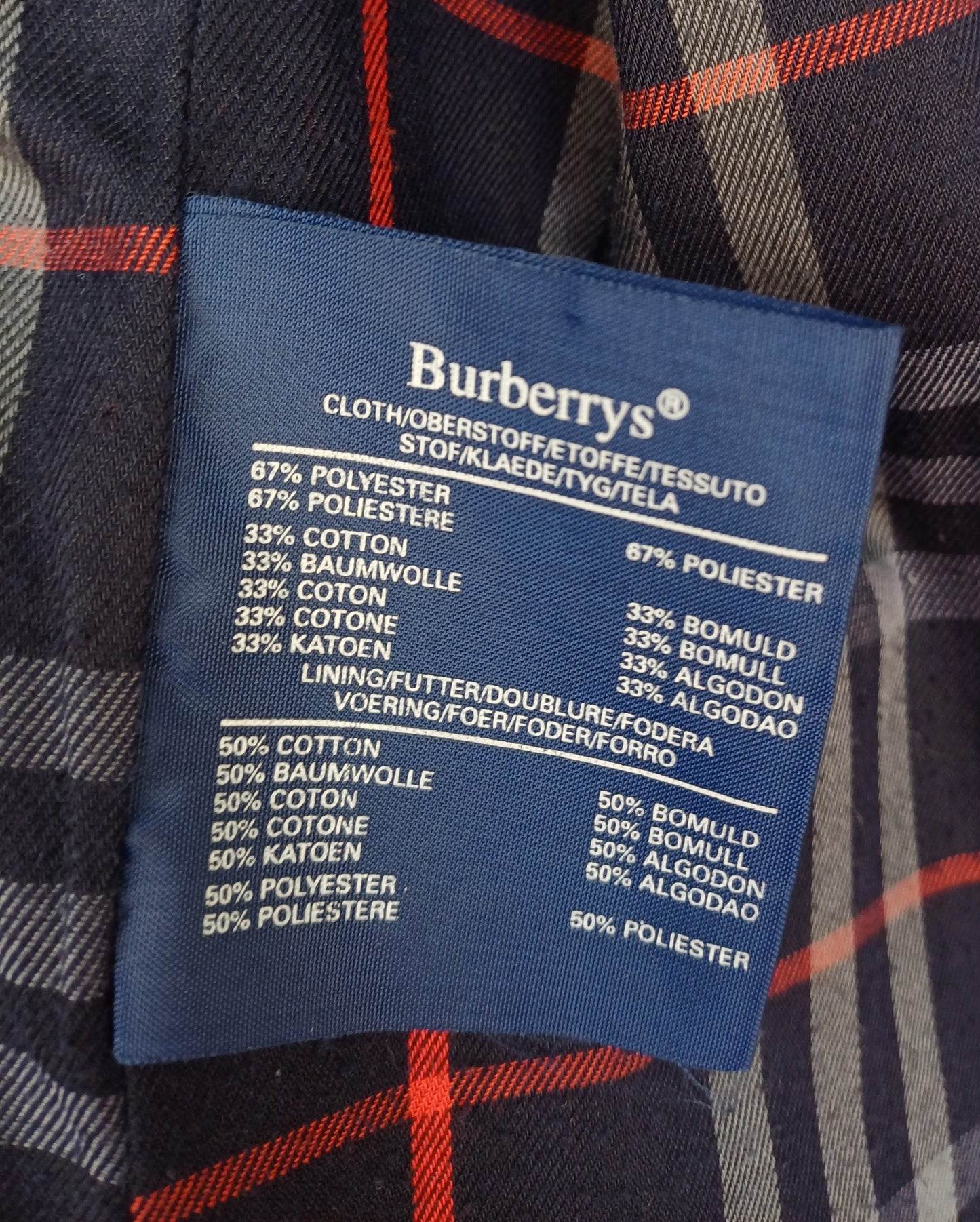 Vintage Burberrys Nova Check Lining Trench Coat Size EU 50