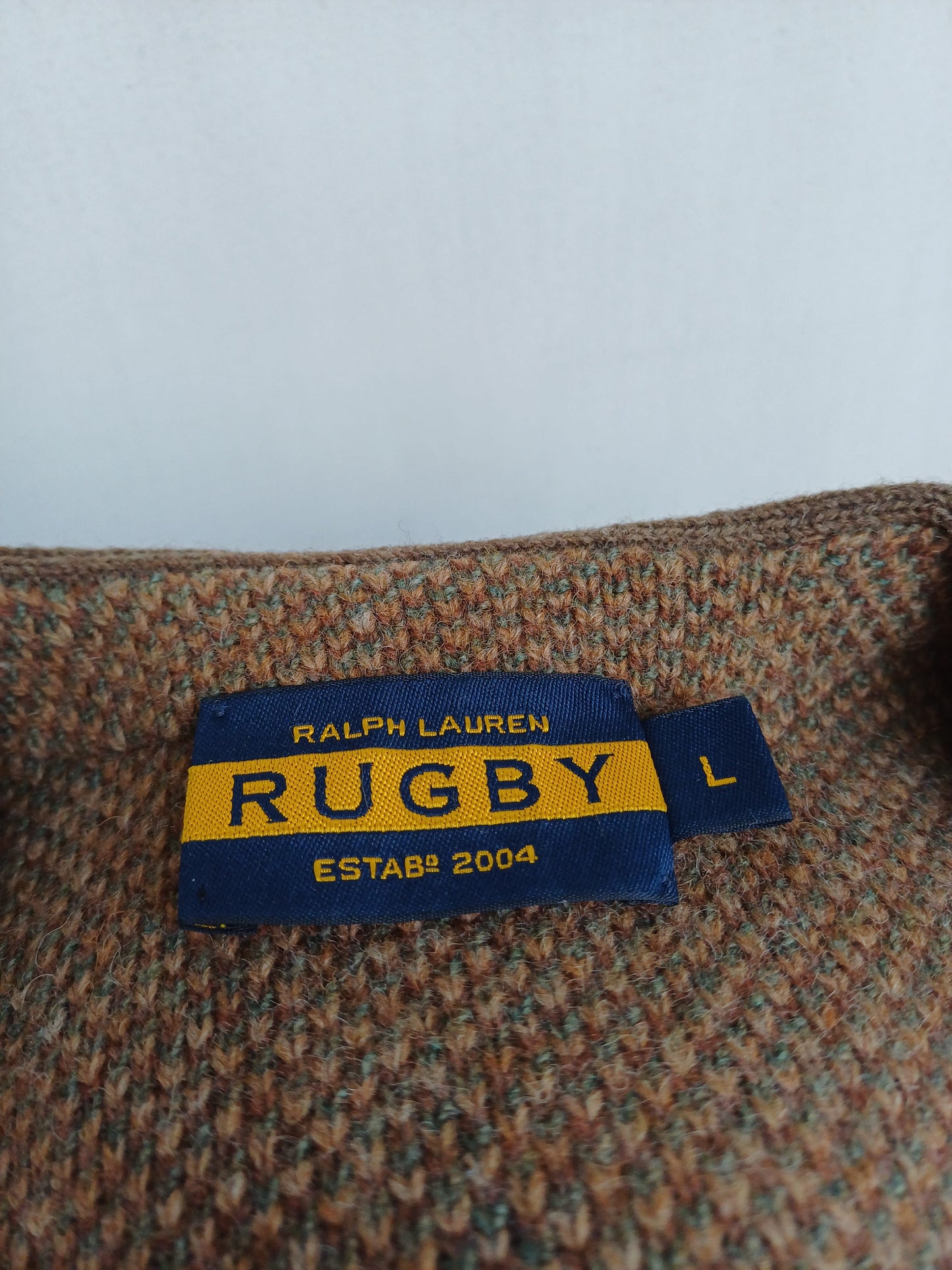 Vintage Ralph Lauren Rugby Wool Vest Cardigan Mens L Fits M