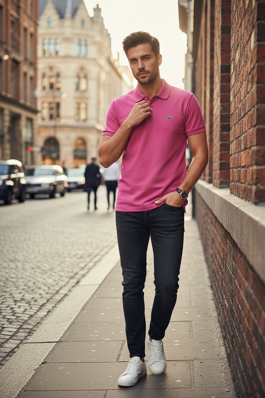 LaCoste Classic Fit Cotton Polo Button Shirt Size 4/Mens M