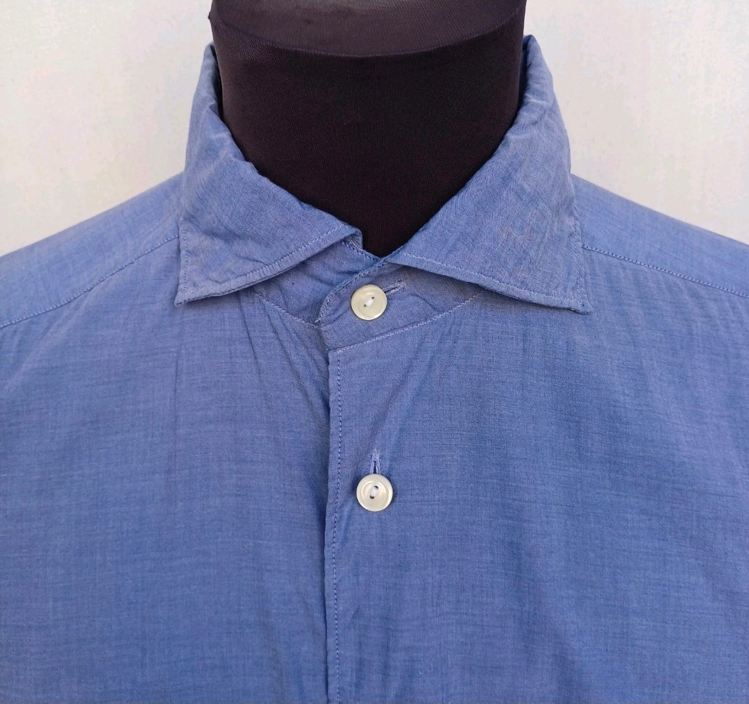 Eton Contemporary Fit Poplin Cotton/Modal L/S Button Shirt Size 39/15.5/Mens M