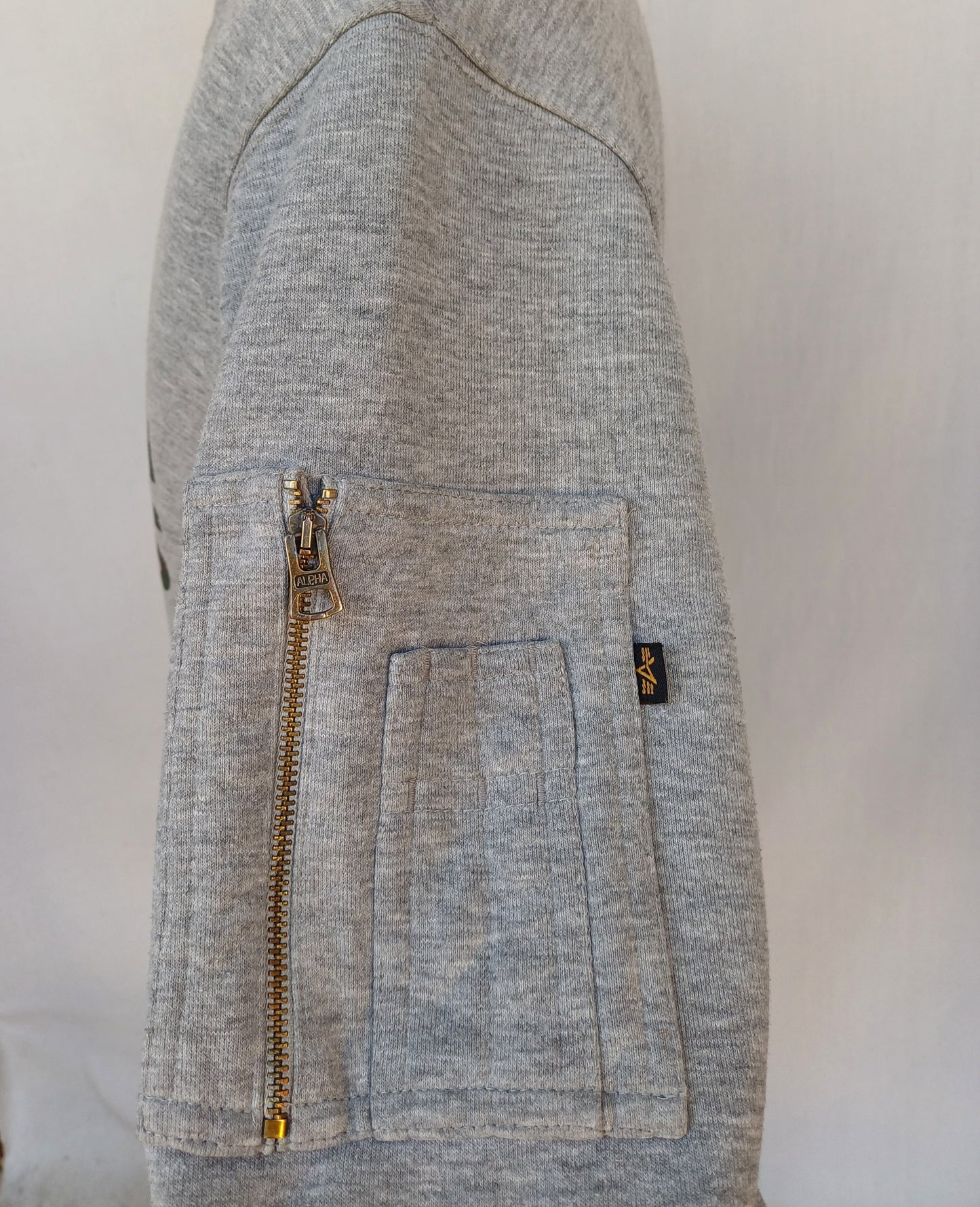 Alpha Industries Camo Print Crew Neck Cotton Pullover Sweatshirt Gray Mens S