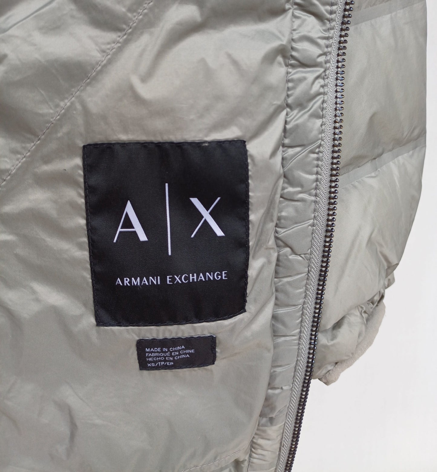 Armani Exchange Womens Zip Quilted Puffer Down Long Jacket Size XS