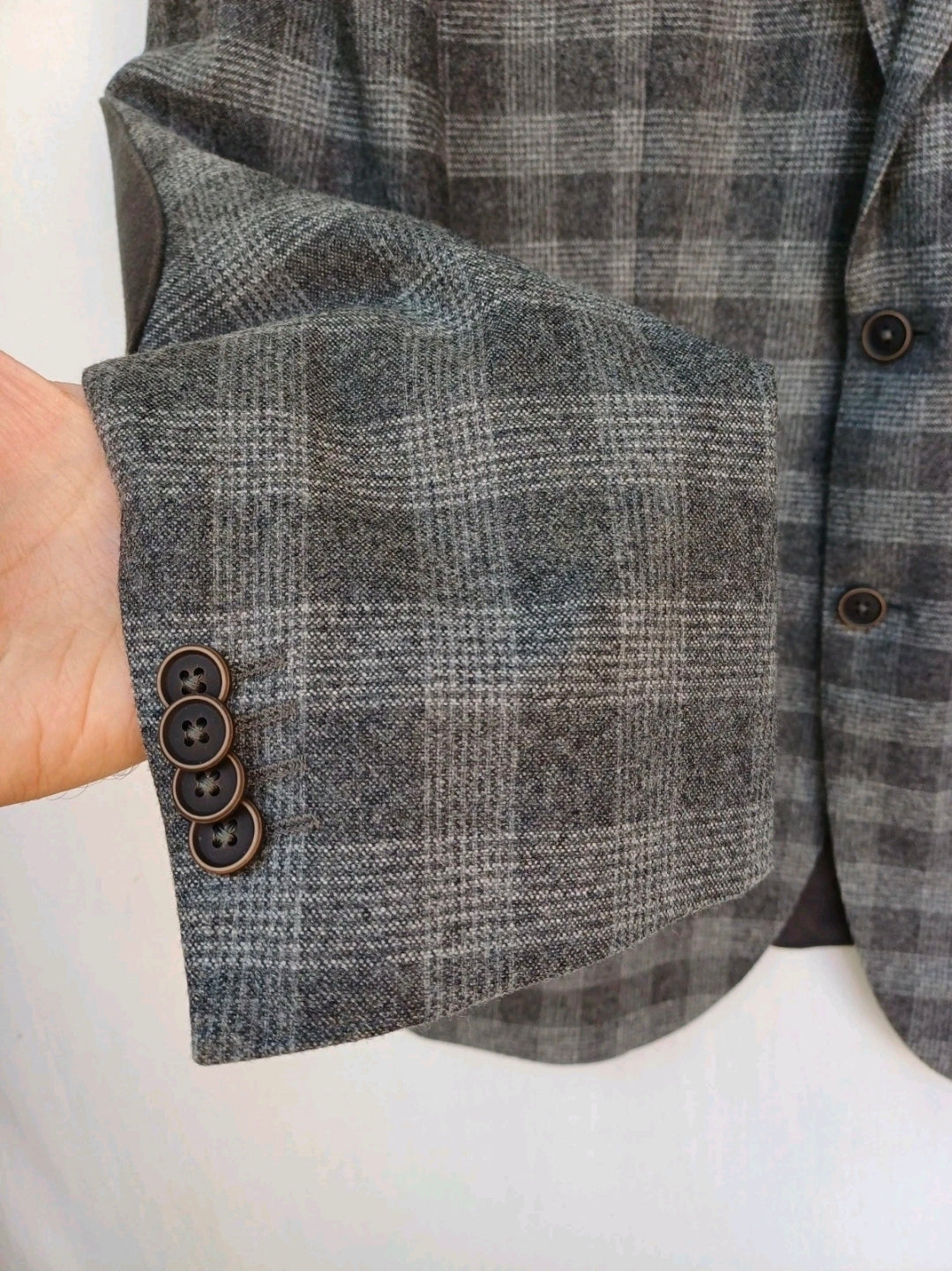 New Without Tags Hugo Boss "The Smith5" Wool Check Mens Button Blazer Jacket US 42 Long