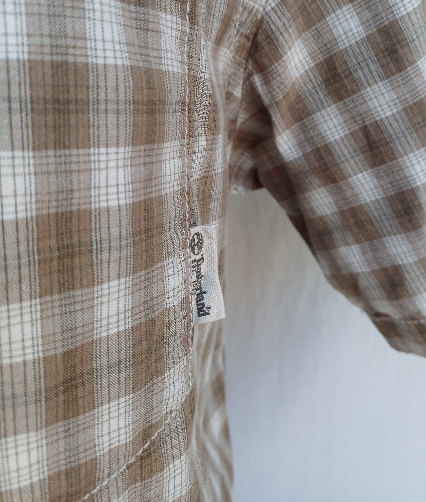 Timberland Cotton Plaid Button-Up Shirt Mens S