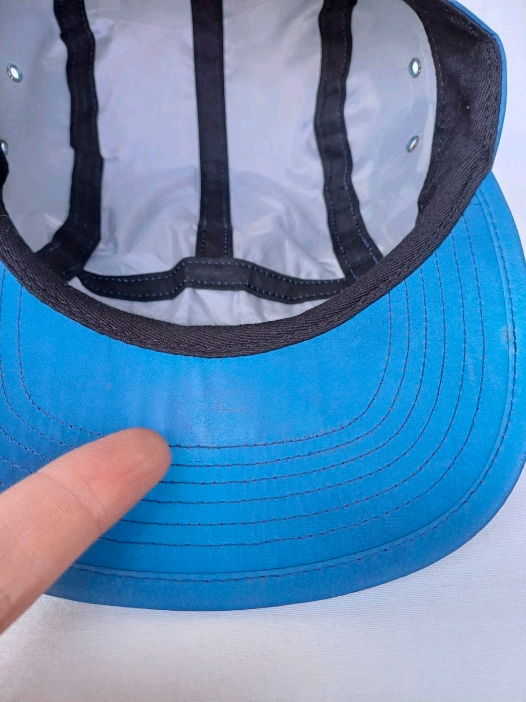 Supreme 5 Panel Reflective Camp Cap Blue Front Logo Hat One Size Adjustable