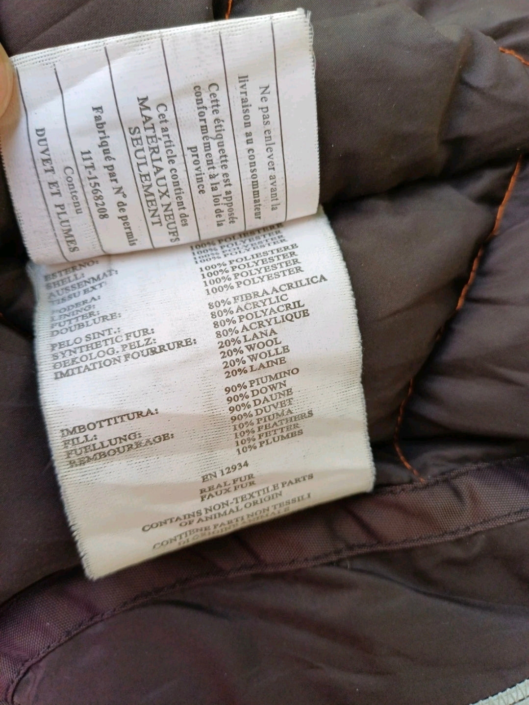 Parajumpers Real Fur Bomber Down Jacket W/Removable Lining Mens M