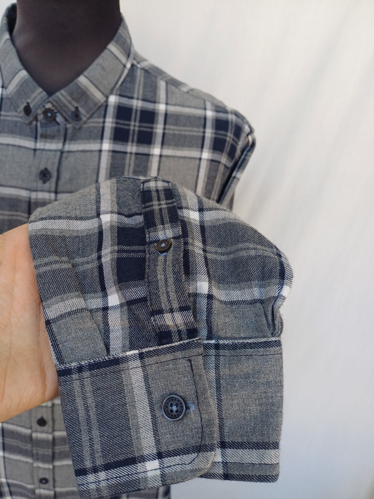 Armani Exchange Regular Fit Cotton Plaid Button-Down Shirt Mens XL