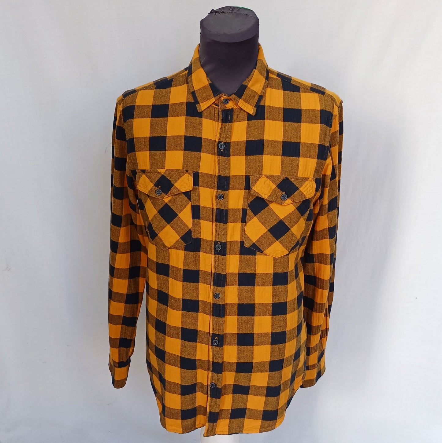 Pull & Bear Buffalo Check Cotton Button Up Shirt Mens M