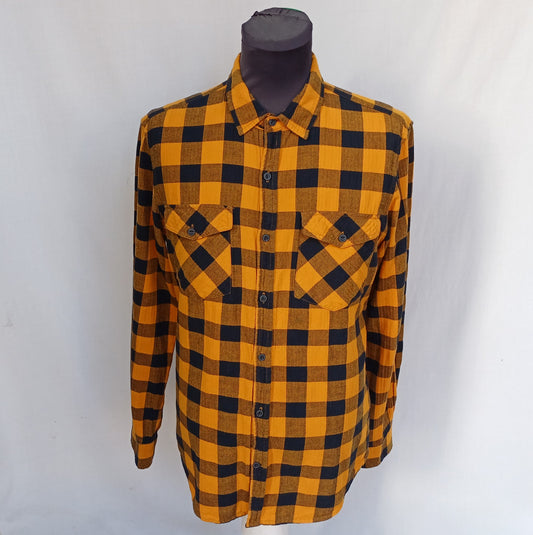 Pull & Bear Buffalo Check Cotton Button Up Shirt Mens M