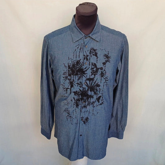 Diesel Black Gold 100% Cotton Button-Up Shirt Size Mens 48