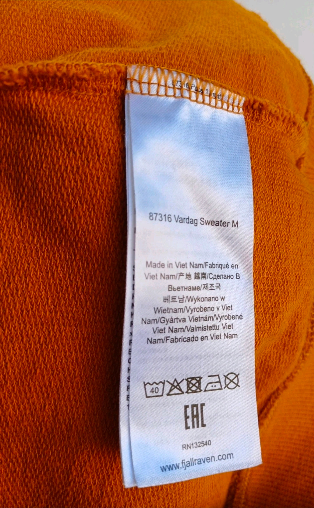 Fjallraven Cotton Crew Neck Vardag Pullover Sweater Jumper Mens M