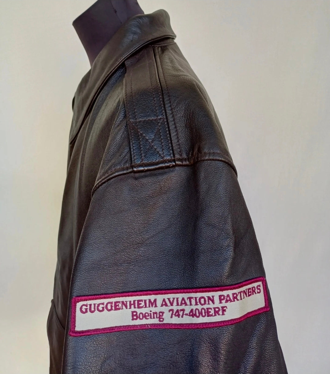 New Without Tags US Wings A-2 Goat Skin Leather Flight Bomber Jacket Dark Brown Mens 2XL