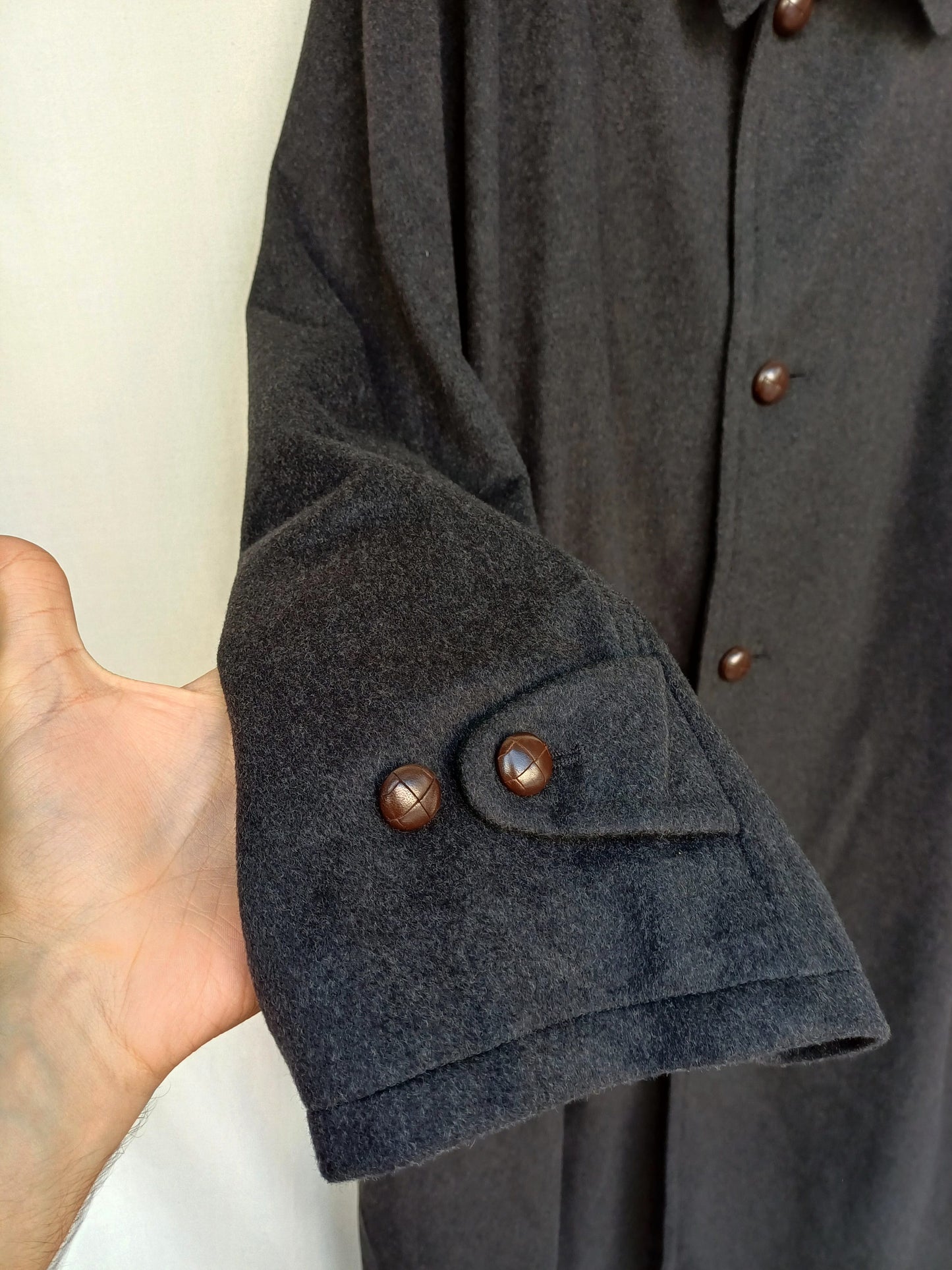Lodenfrey Mens Wool/Cashmere Button Long Coat Overcoat Size EU 58/60-2XL/3XL