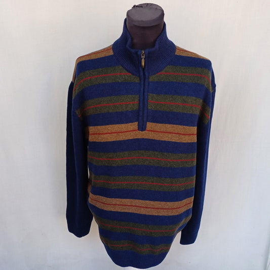 Paolo Ottaviani Wool/Cashmere Zip Pullover Sweater Mens 2XL