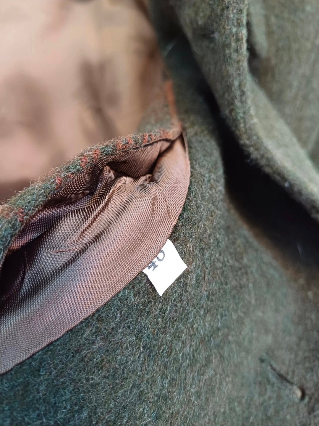 Vintage Alpen Loden Impragniert Mens Wool Button Coat Overcoat Size EU 48