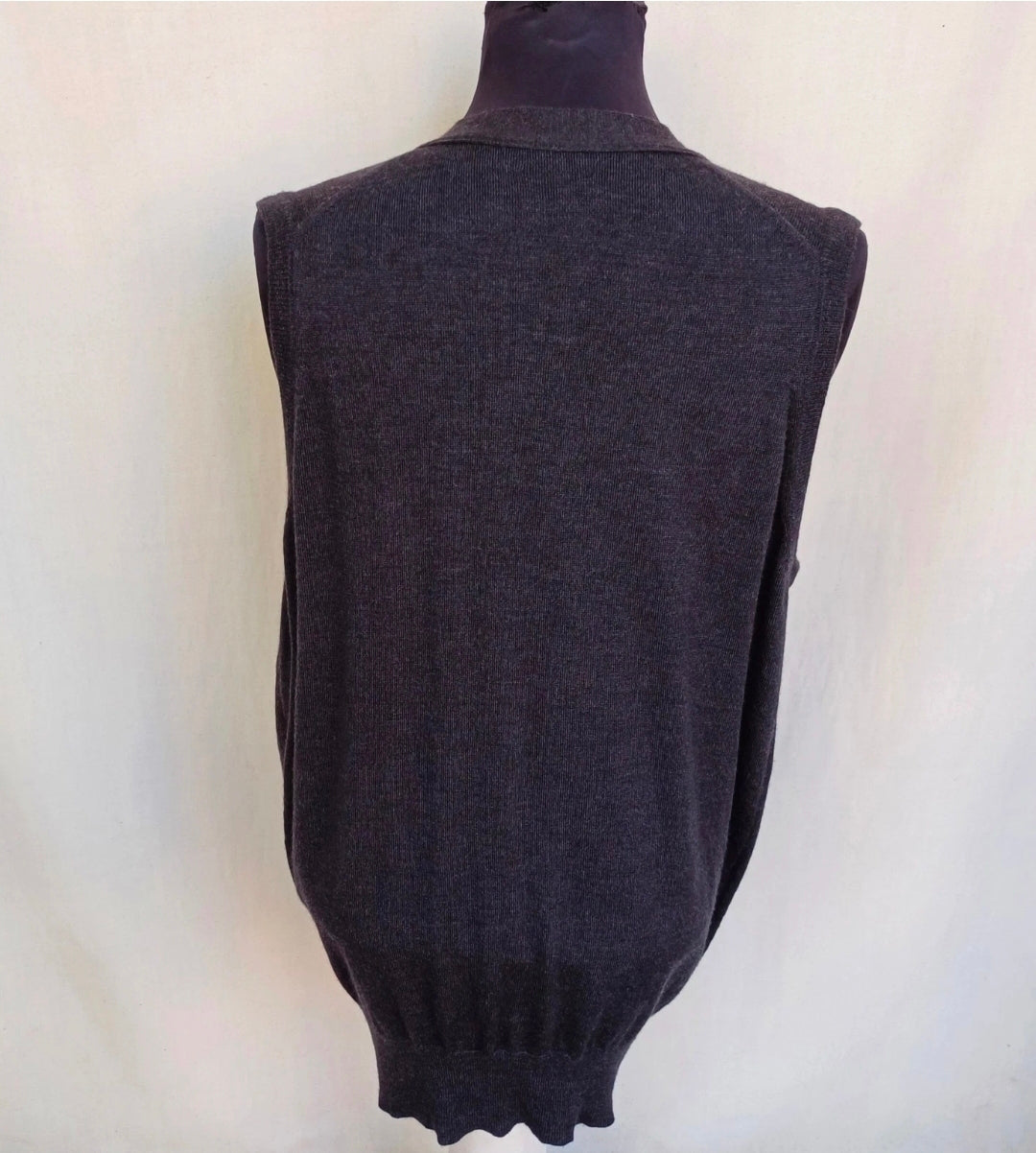 Thom Sweeney Button Wool Sleeveless Cardigan Vest Gilet Mens XL