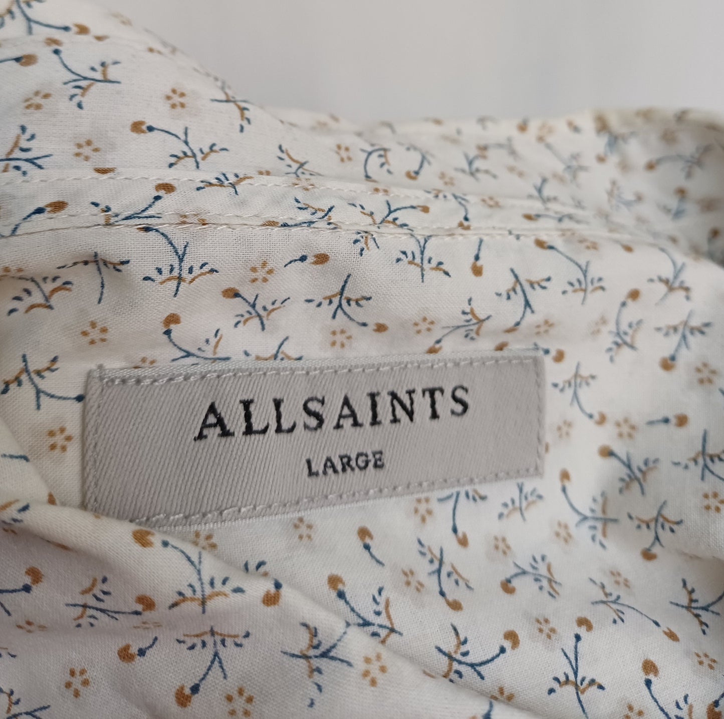 Allsaints Avoca Cotton Button-Up Shirt Mens L