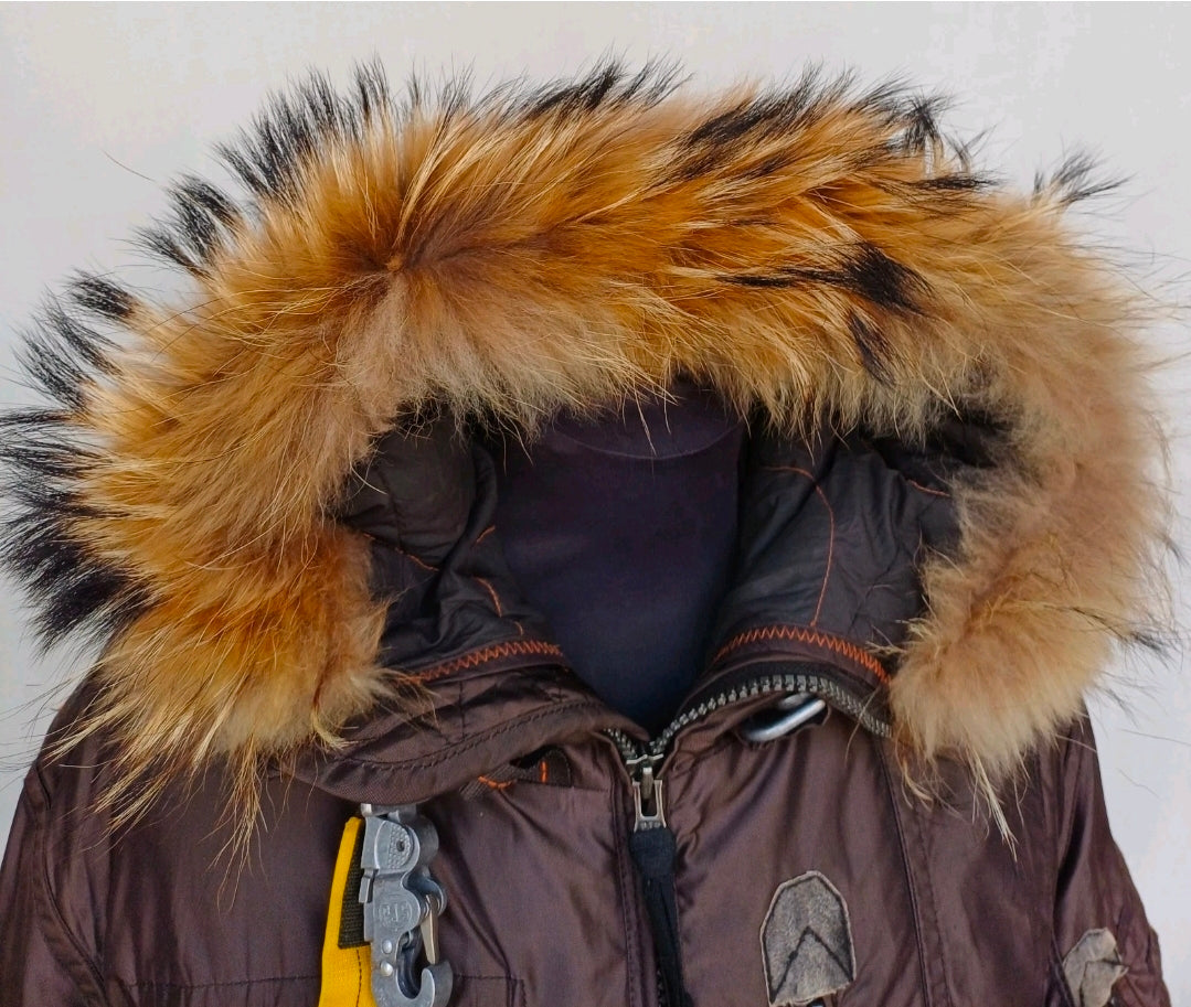 Parajumpers Real Fur Bomber Down Jacket W/Removable Lining Mens M