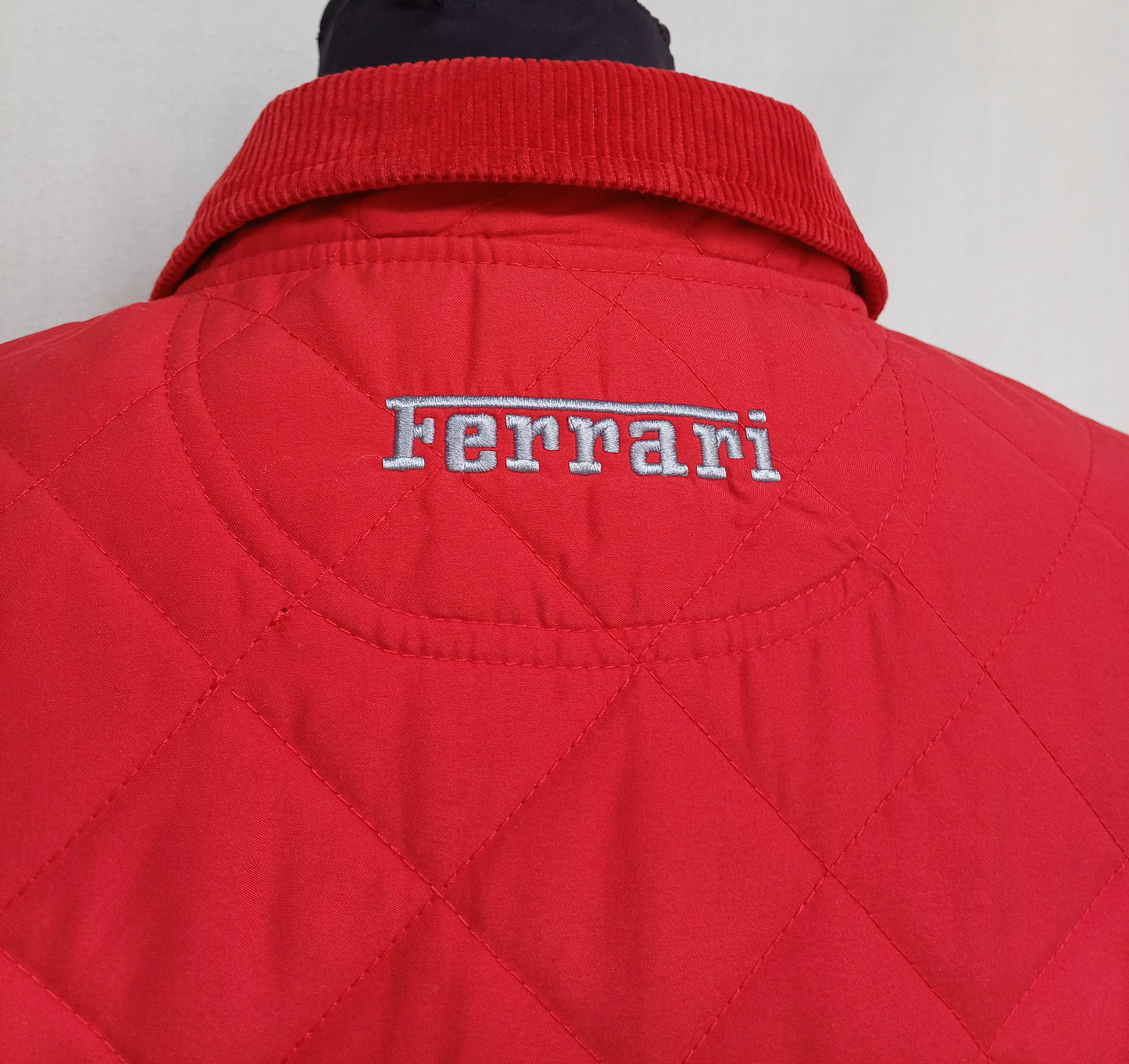 Vintage 2002 Ferrari Official Quilted Snap Padded Jacket Mens L