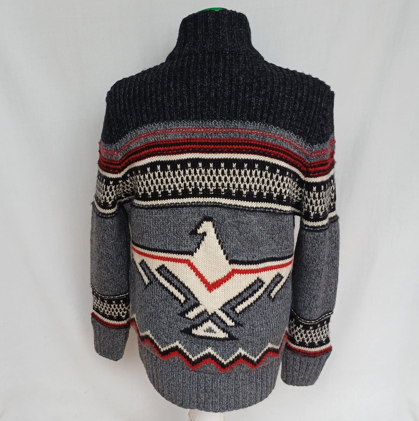 Superdry Icon Brynner Full Zip Fleece lined Knit Cardigan Sweater Jacket Mens M