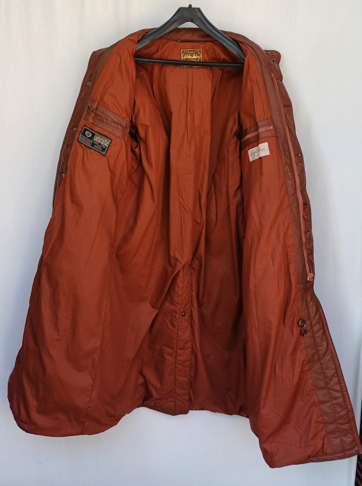 Angelo Litrico Cowhide Leather Long Coat Mens EU 54