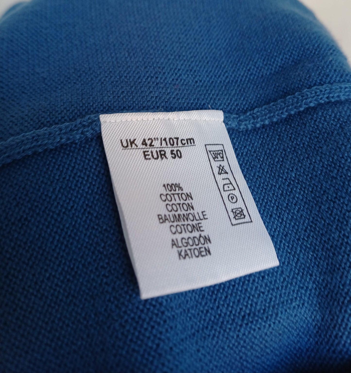 Alan Paine Pure Cotton V-Neck Sweater 50/Mens M